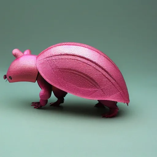 Prompt: ( ( ( pink armadillo with wings ) ) ), anime