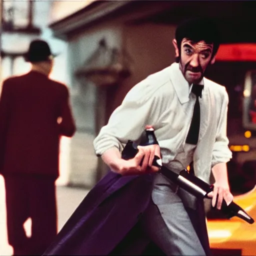 Image similar to still of lupin the third from a martin scorsese movie, 8 0 mm film