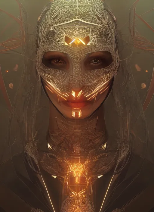 Image similar to symmetry!! altered carbon, machine parts embedded into face, intricate, elegant, highly detailed, digital painting, artstation, concept art, smooth, sharp focus, illustration, art by artgerm and greg rutkowski and alphonse mucha, 8 k