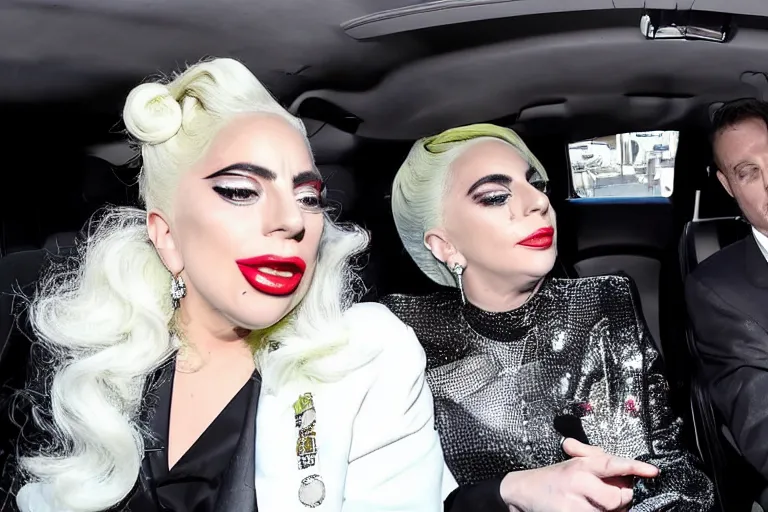 Image similar to lady gaga and judy garland carpool karaoke