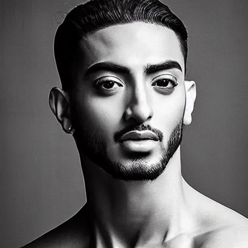 Image similar to “a realistic detailed photo of a guy who is an attractive humanoid who is half robot and half humanoid, who is a male android, singer Maluma, shiny skin, posing like a statue, blank stare”