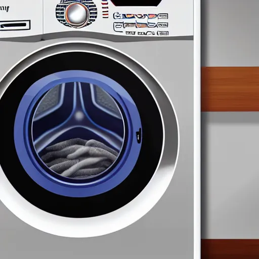 Prompt: concept designer object of a washing clothes machine which have a TV and cola dispenser