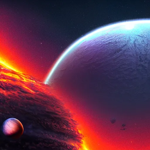 Prompt: the death of a planet in space, HD, digital art, 8k