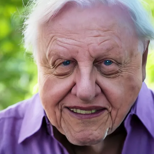 Prompt: David Attenborough with a terrifying creature, Canon EOS R3, f/1.4, ISO 200, 1/160s, 8K, RAW, unedited, symmetrical balance, in-frame