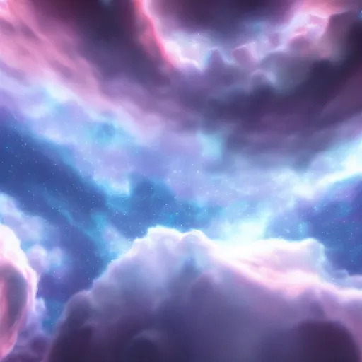 Image similar to sea of clouds in a nebulae, volumetric lighting, hyperrealistic, 8 k, octane render