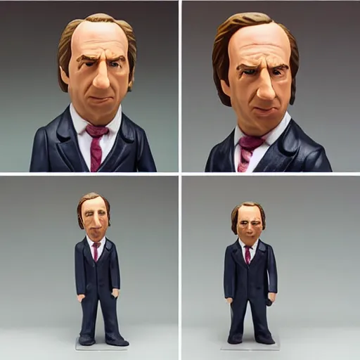 Prompt: Saul Goodman clay figurine