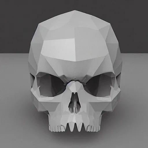Image similar to low poly crystal skull rendered in unreal engine