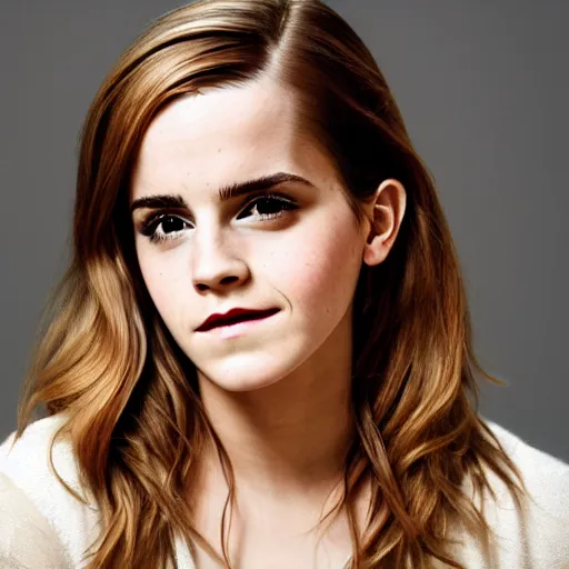 Prompt: Emma Watson, angelical portrait
