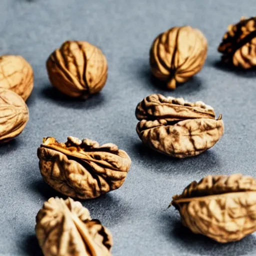 Prompt: walnuts watching someone sit down, photograph