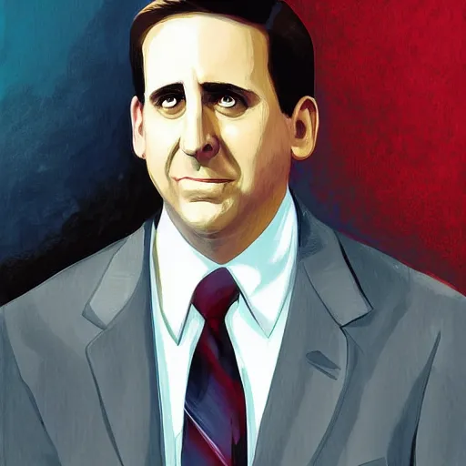 Prompt: michael scott by sutherland, graham