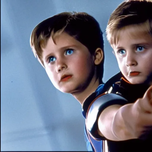 Image similar to film still of young Emilio Estevez as Hawkeye in the Avengers