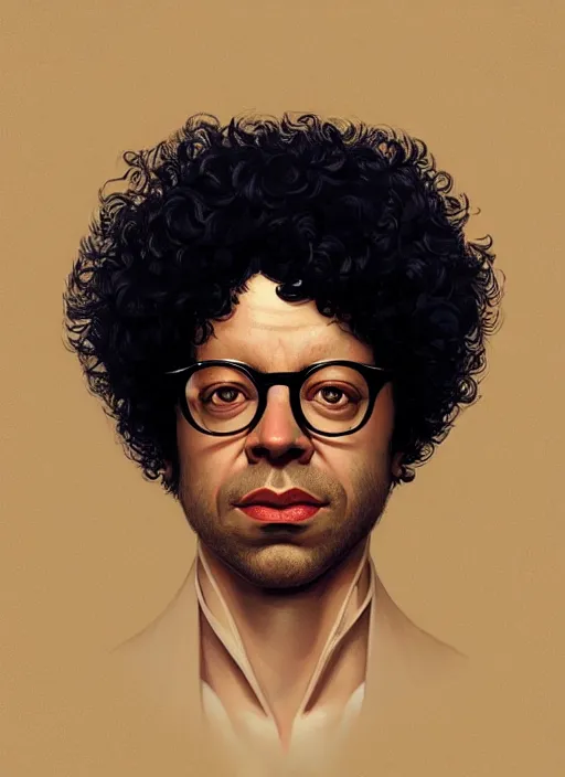 Prompt: symmetry!! portrait of richard ayoade, intricate, elegant, highly detailed, digital painting, artstation, concept art, smooth, sharp focus, illustration, art by artgerm and greg rutkowski and alphonse mucha