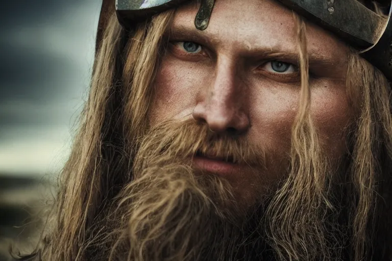 Image similar to portrait of a beautiful Viking model By Emmanuel Lubezki