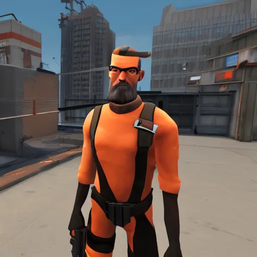 Image similar to Gordon Freeman in Team fortress 2, 4k screenshot of Team fortress 2 gameplay, 8k hdr showcase