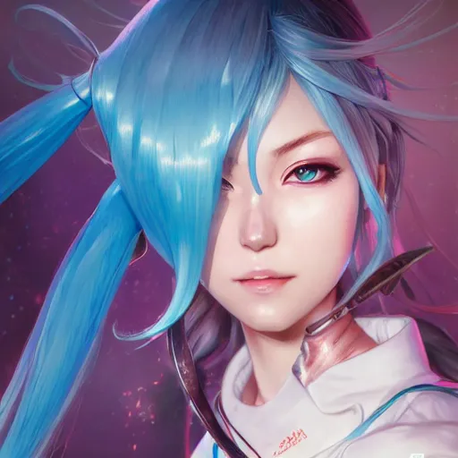 Image similar to perfectly-centered-Portrait of Hatsune Miku, intricate, highly detailed, digital painting, artstation, concept art, smooth, sharp focus, illustration, Unreal Engine 5, 8K, art by artgerm and greg rutkowski and alphonse mucha