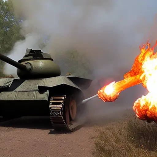 Image similar to Flamethrower tank