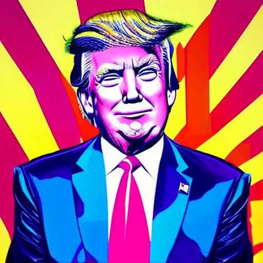 Prompt: “ donald trump painted by lisa frank ”