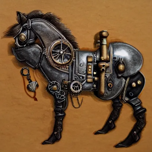 Prompt: horse, steampunk