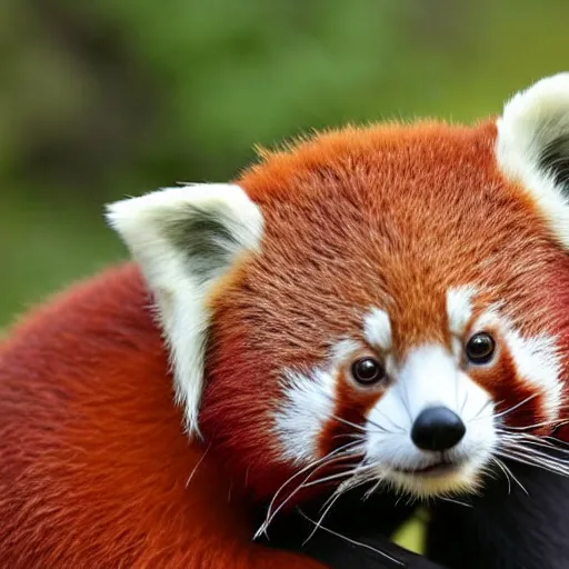 Prompt: the head of the royal servants is a fancy little red panda called tobi.