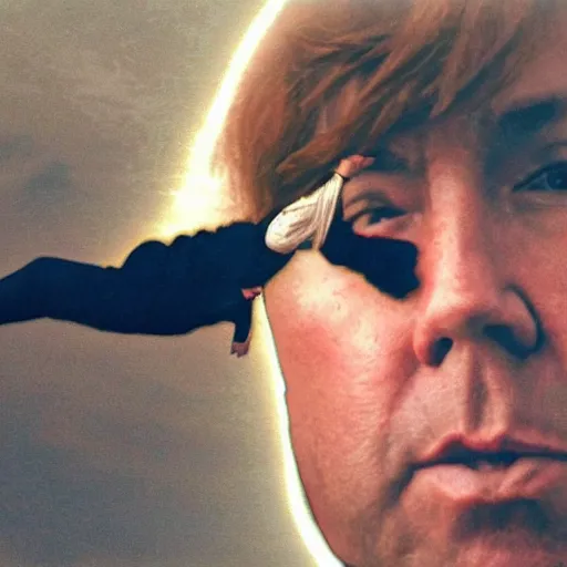 Image similar to Alex Jones floating peacefully above all his problems