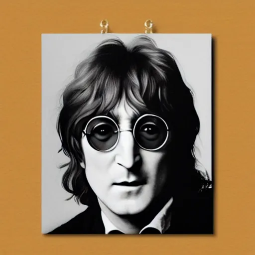 Image similar to John Lennon as a pop head, hyper realistic, HD, HQ, photo realistic