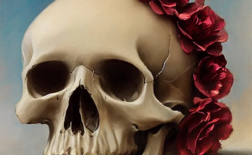 Prompt: Skull made of beautiful alchemy seashell. By Konstantin Razumov, highly detailded