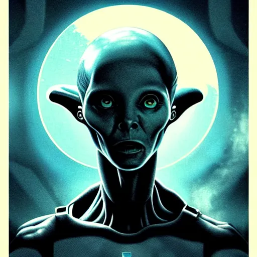 Image similar to alien poster art by kim jung giu