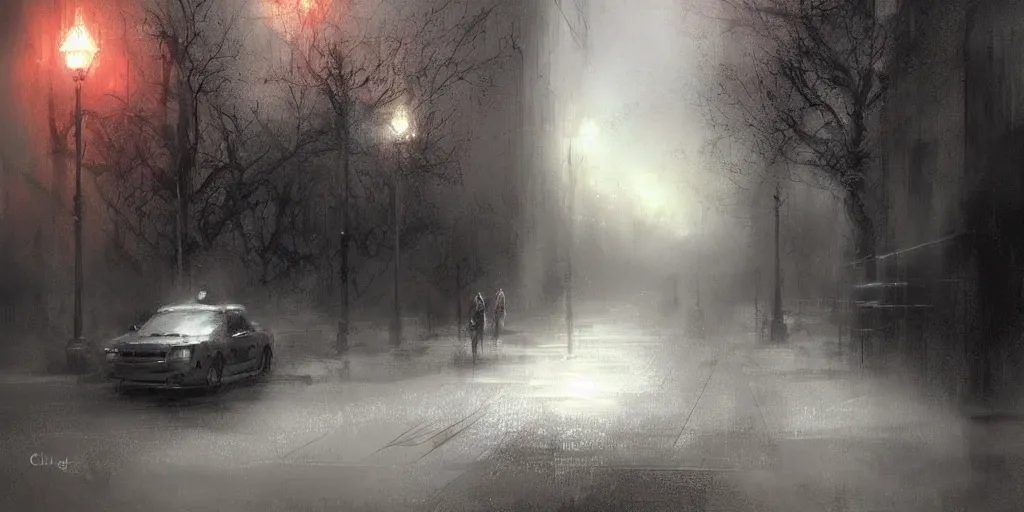 Prompt: city of sad shadows, digital art by chris cold, - h 6 4 0