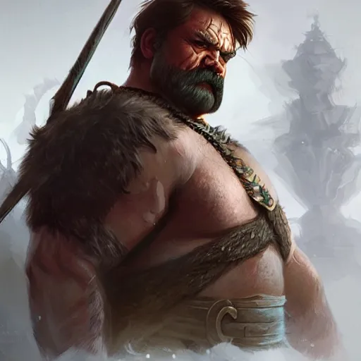 Prompt: a barbarian Ron Swanson, D&D, fantasy, intricate, cinematic lighting, highly detailed, digital painting, artstation, concept art, smooth, sharp focus, illustration, art by Artgerm and Greg Rutkowski and Alphonse Mucha