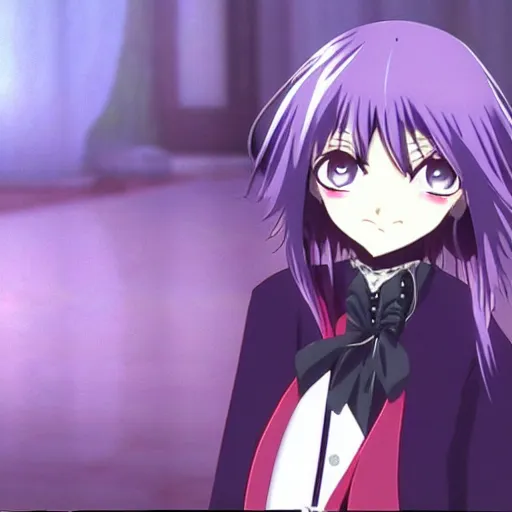 Image similar to a still film of nazuna nanakusa the vampire from call of the night anime