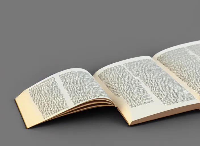 Prompt: open book with empty pages 3D render