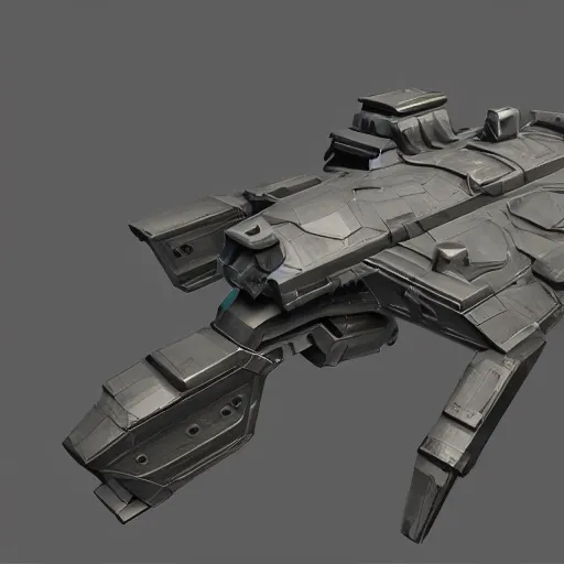 Image similar to hard surface, kitbashing component, based on realistic low poly convex shape, symmetric, unreal engine