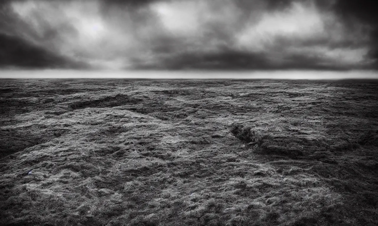 Image similar to a amazing beautiful award winning landscape photo of a very dark world, cinematic