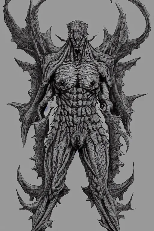 Image similar to pepper humanoid figure monster, symmetrical, highly detailed, digital art, sharp focus, trending on art station, kentaro miura manga art style