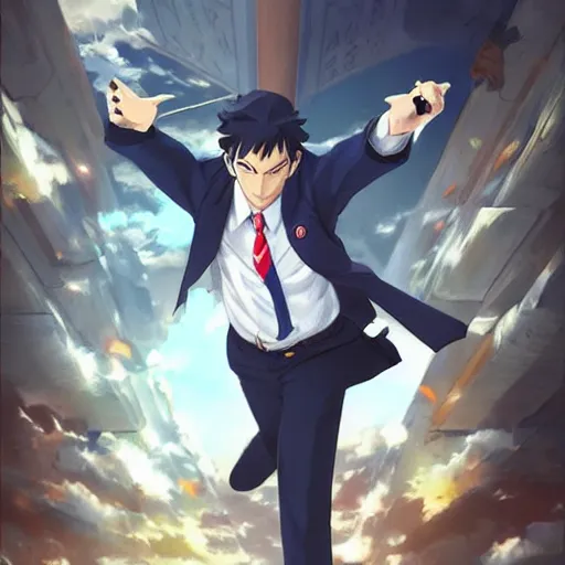 Prompt: phoenix wright, ace attorney style, digital painting, anime, highly detailed, by greg rutkowski makoto shinkai key art kyoto animation