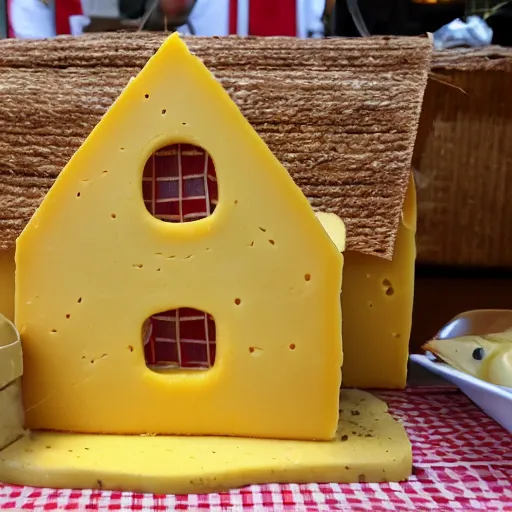 Prompt: house made from cheese
