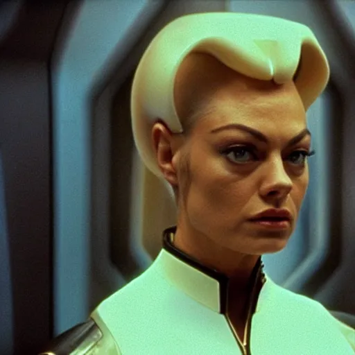 Prompt: A still of Mila Kunis as Seven of Nine in Star Trek: Voyager (1995)