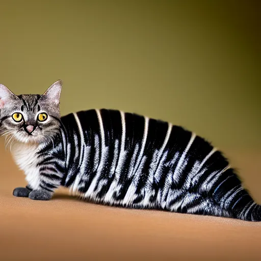 Image similar to a caterpillar - cat - hybrid, animal photography