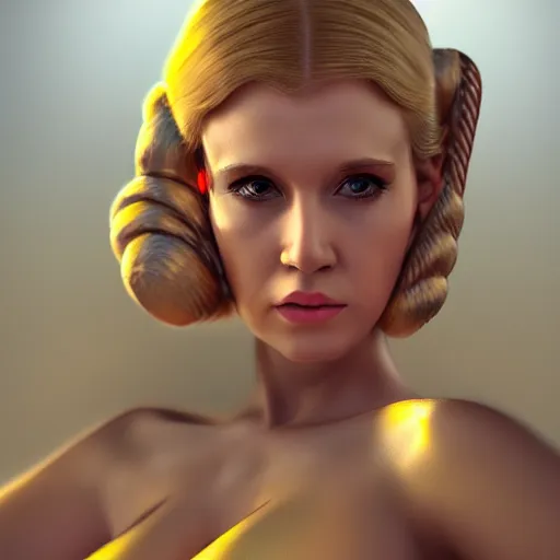 beautiful blond girl in princess leia