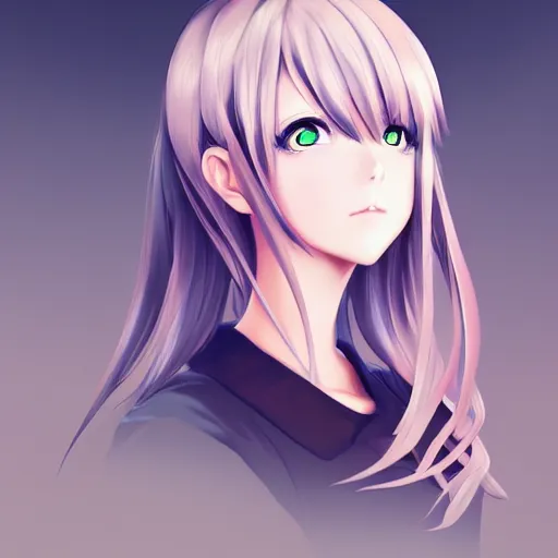 Prompt: anime girl portrait profile, cellshaded, made by WLOP, trending on artstation