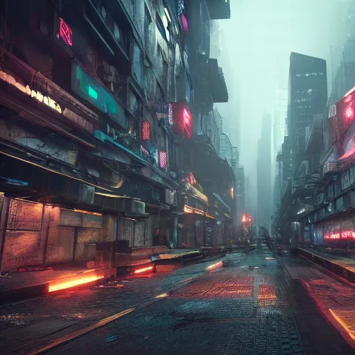 Prompt: grimdark dystopian cyberpunk city, unreal engine, 8 k, ultra realistic, ultra detail