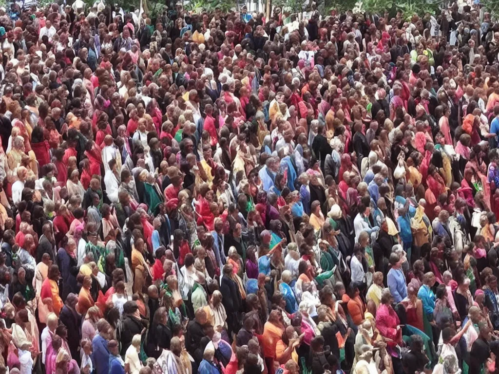 Image similar to 1000 humans for a choir and sing to welcome the lord's arrival