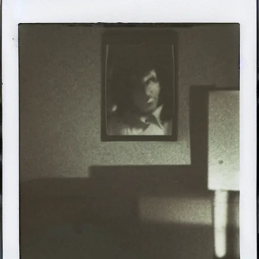 Prompt: a polaroid photo of an unsettling scene