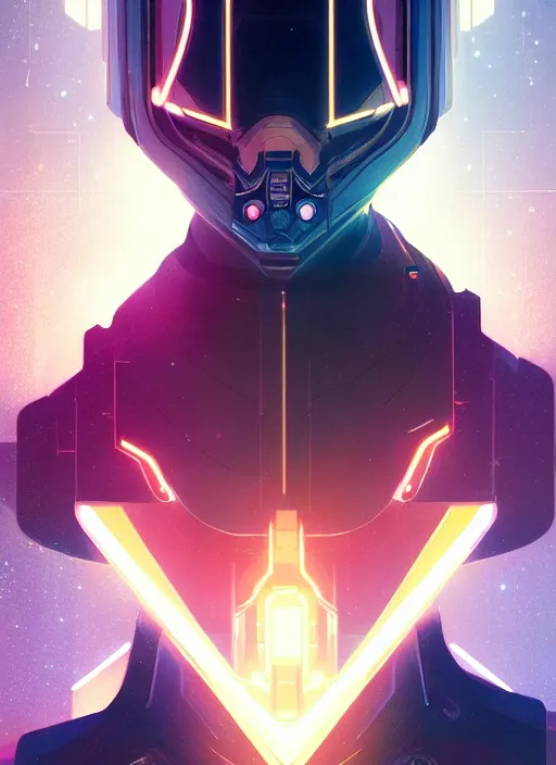 Image similar to symmetry!! portrait of space soldier, tech wear, scifi, glowing lights!! intricate elegant, highly detailed, digital painting, artstation, concept art, smooth, sharp focus, illustration, art by artgerm and greg rutkowski and alphonse mucha