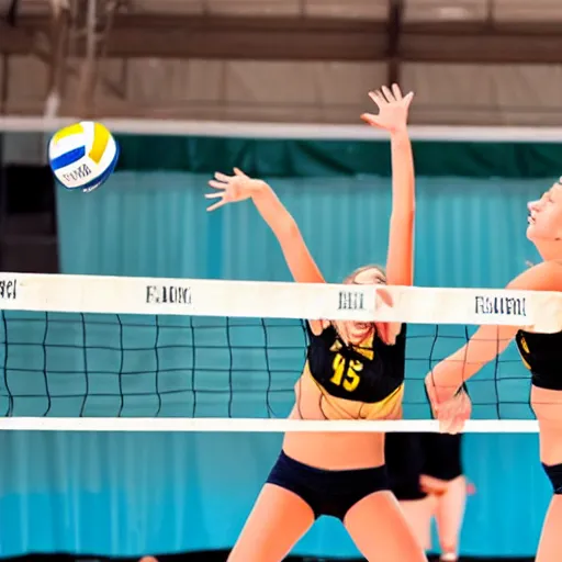 Image similar to two swedish girls playing volleyball