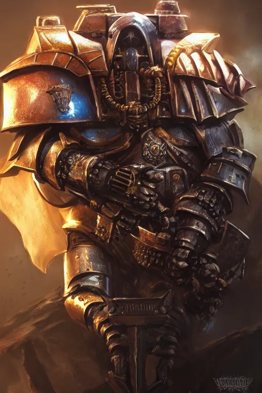 Image similar to armor portrait heros warhammer 4 0 k horus heresy fanart - the primarchs emperor by johannes helgeson animated with vfx concept artist & illustrator global illumination ray tracing hdr fanart arstation zbrush central hardmesh 8 k octane renderer comics stylized