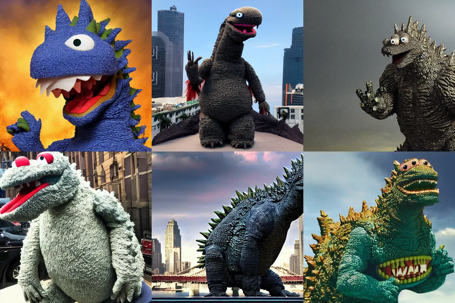 Prompt: Godzilla muppet