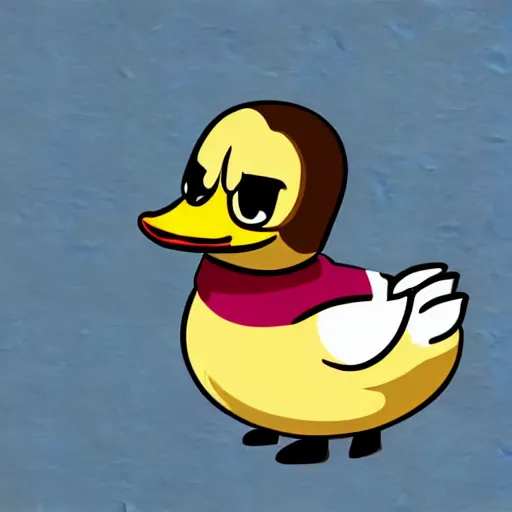 Image similar to An anthropomorphic duck, GTA artwork midshot