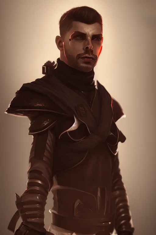 Prompt: a portrait of the male assasin, illustration, concept art, digital painting by Johannes Helgeson, octane render, trending on artstation, 4k, 8k, HD