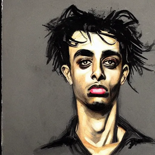 Image similar to a portrait of Playboi Carti in the style of Francisco Goya, dark, creepy, high contrast, nihilistic